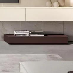 Porta Tv cassettone basso con maniglia a gola e top sp. 1,2 cm in 29 colorazioni e 4 misure