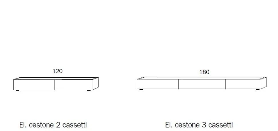 Porta tv - cassettone sospeso disponibile in diverse finiture