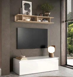 Porta Tv con cassettone e due vani interni