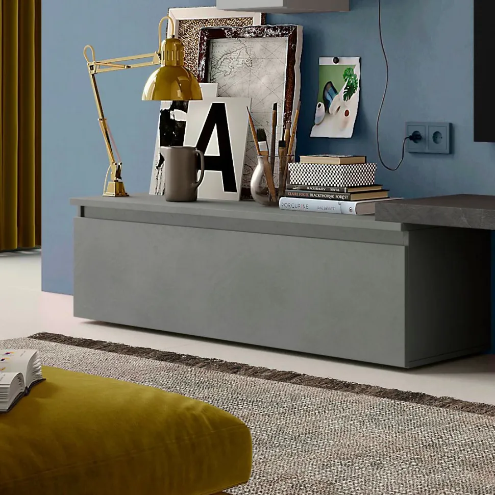 Porta Tv con cassettone e due vani interni