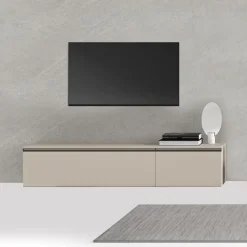 Porta tv con maniglia a gola componibile con anta cassettone o ribalta disponibile in 9 misure e 20 colori