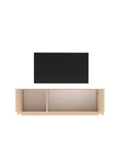 Porta tv curvo moderno a 3 ante in Rovere Lindbergh