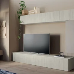 Porta tv Grigio con anta cassettone o ribalta 15 colorazioni