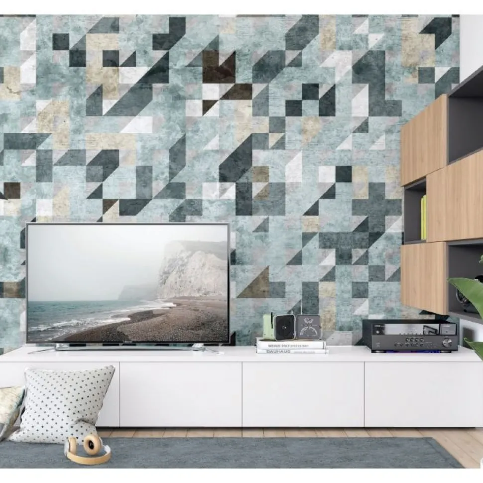Porta tv Grigio con anta cassettone o ribalta 15 colorazioni