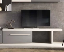 Porta Tv mensola Noce Bianco panca linea domino