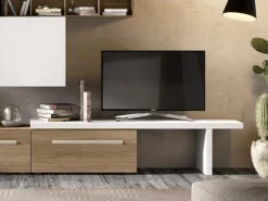 Porta Tv mensola Noce Bianco panca linea domino