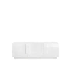 Porta Tv moderno Bianco Lucido 3 ante linea Sax