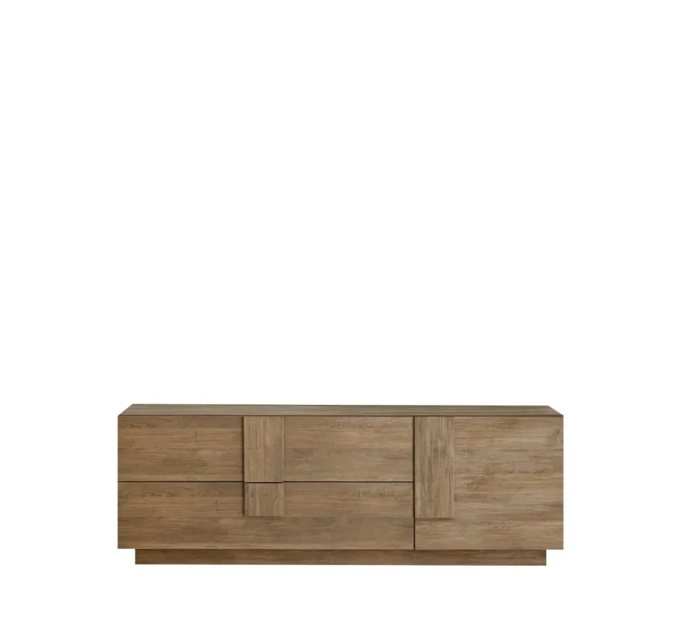 Porta Tv moderno Rovere Mercure 1 anta e 2 cassetti linea Sax