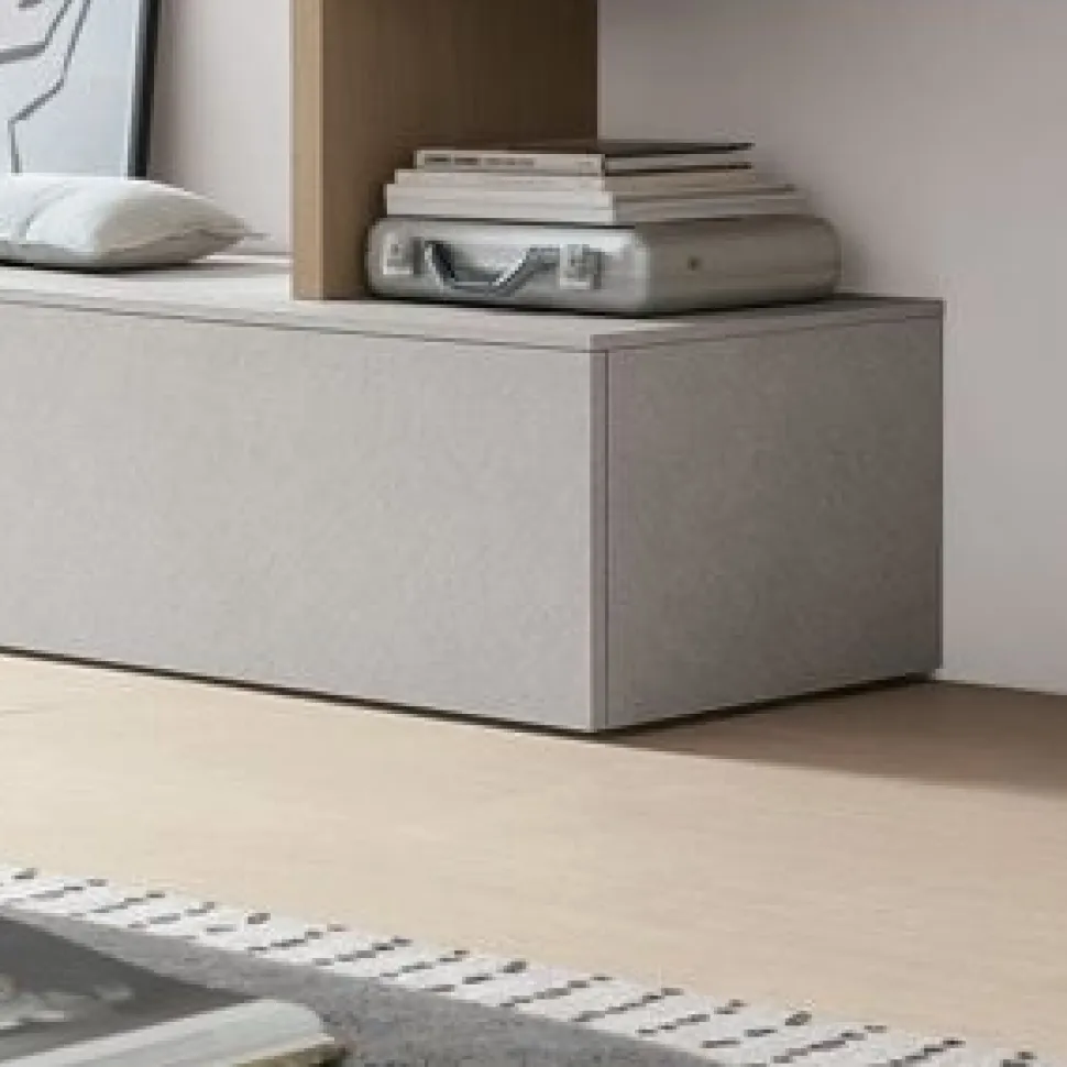 Porta tv moderno senza maniglia componibile con anta o cassettone disponibile in 6 misure e 30 colori