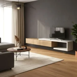 Porta tv sospeso con panca tv