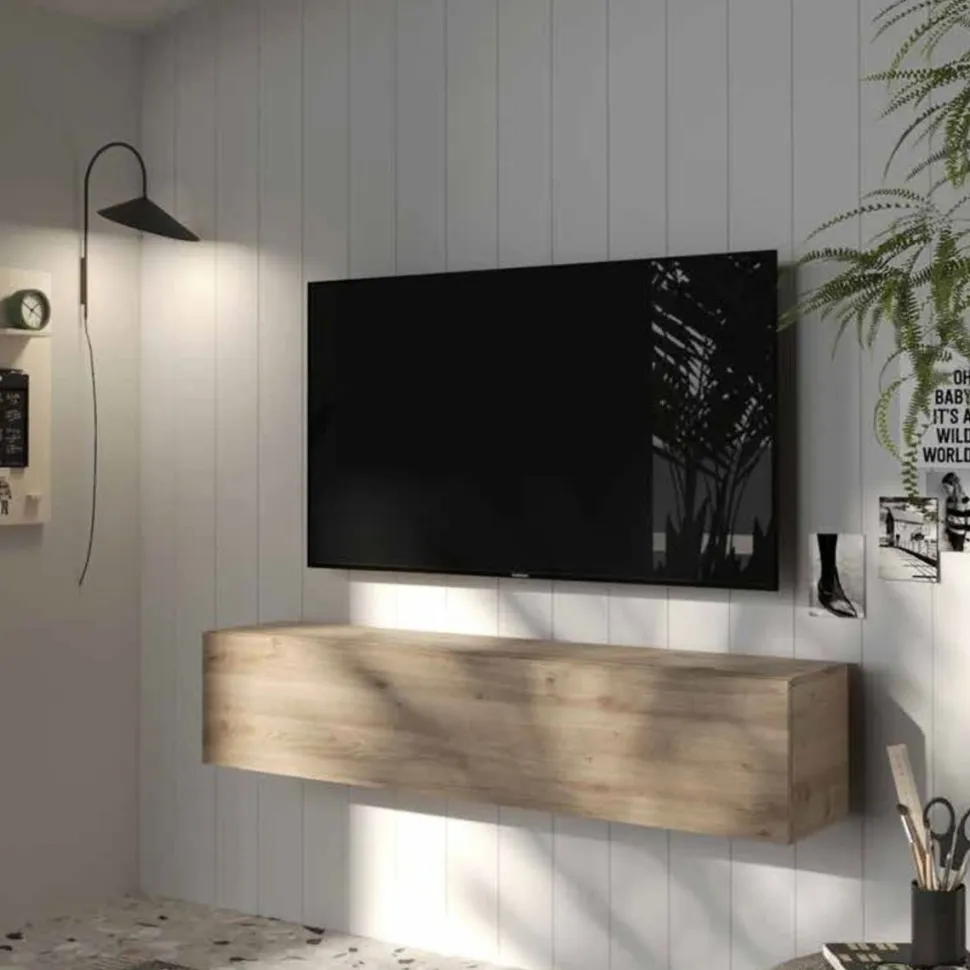 Porta Tv sospeso Rovere con 1 anta a ribalta disponibile in 9 colori