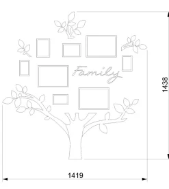 Quadro foto di Famiglia ALBERO della vita legno rosa
