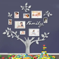 Quadro foto di Famiglia ALBERO della vita legno sbiancato
