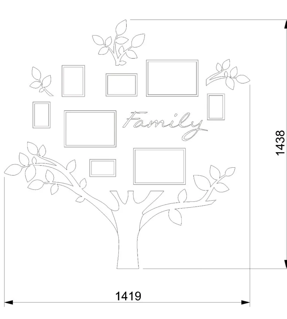 Quadro foto di Famiglia ALBERO della vita cemento