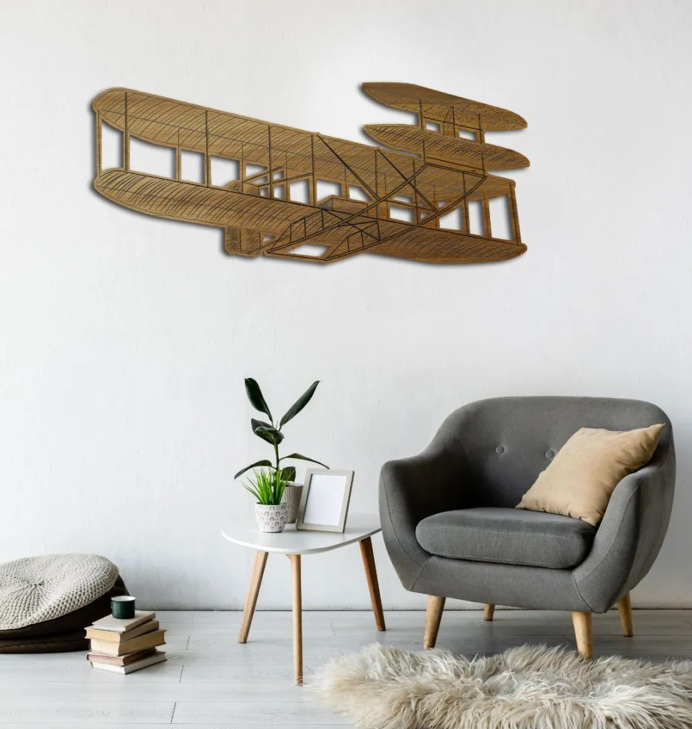 Quadro in legno dell'aereo dei Fratelli Wright