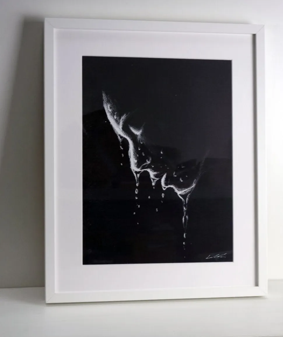 Quadro su cornice in legno, Acqua e Volto di Leonardo Criolani
