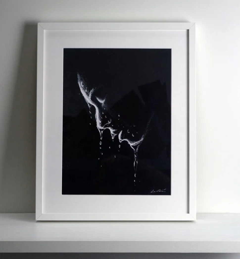 Quadro su cornice in legno, Acqua e Volto di Leonardo Criolani