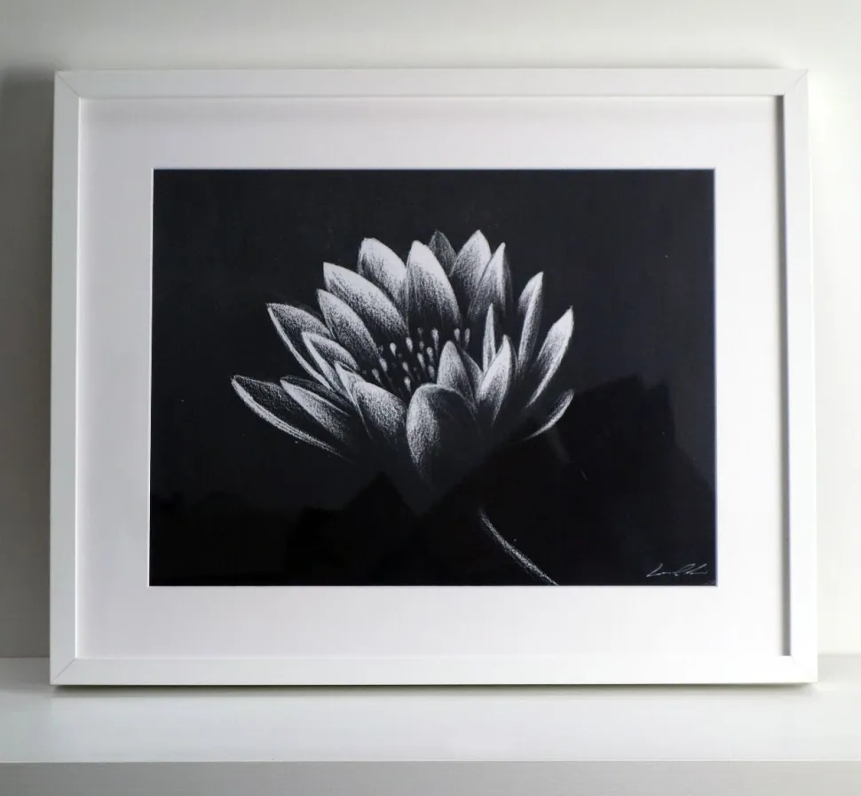 Quadro su cornice in legno "fiore" Leonardo Criolani