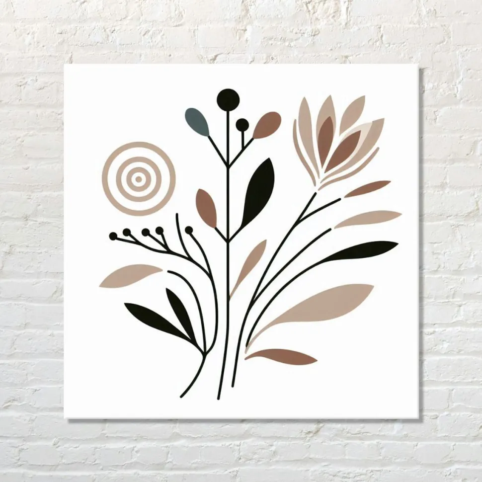 Quadro su pannello in Dibond Floreale stilizzato
