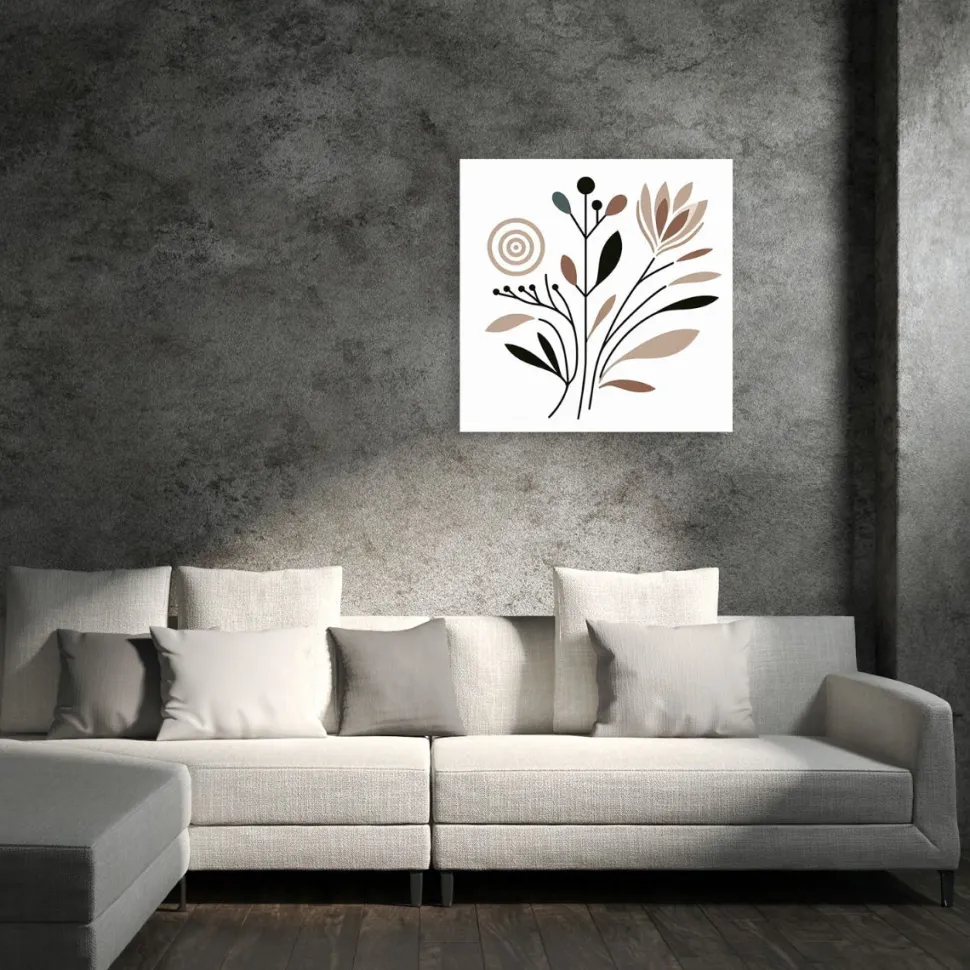 Quadro su pannello in Dibond Floreale stilizzato
