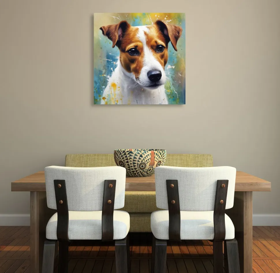 Quadro su pannello in Dibond jack russell