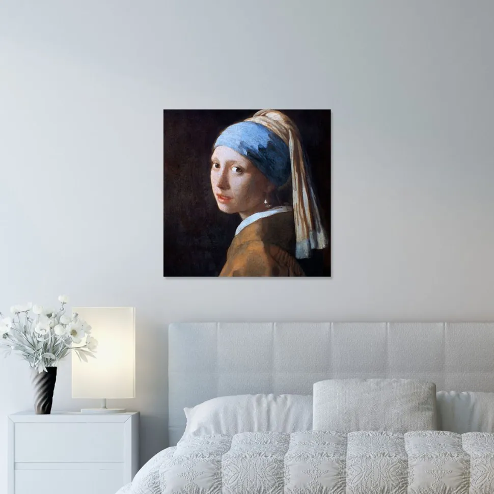 Quadro su pannello in Dibond Ragazza col turbante, Jan Vermeer