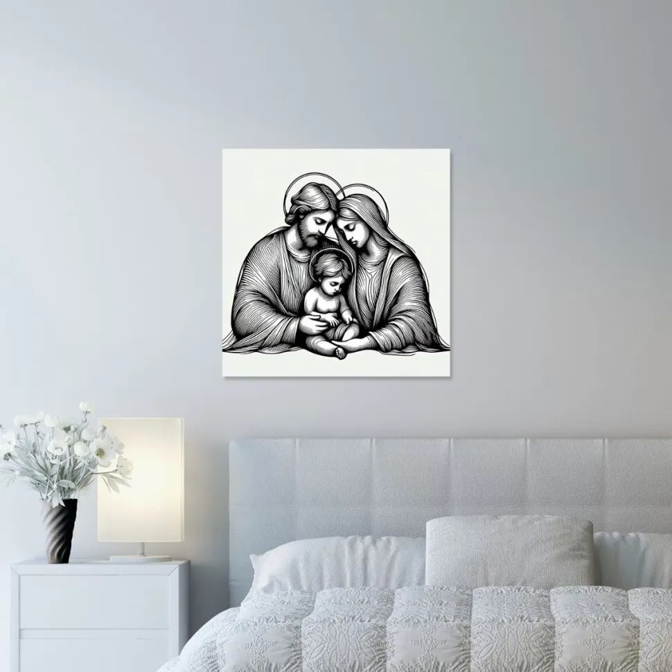Quadro su pannello in Dibond Ritratto Sacra Famiglia