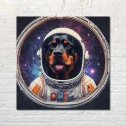 Quadro su pannello in Dibond Space Dog 1