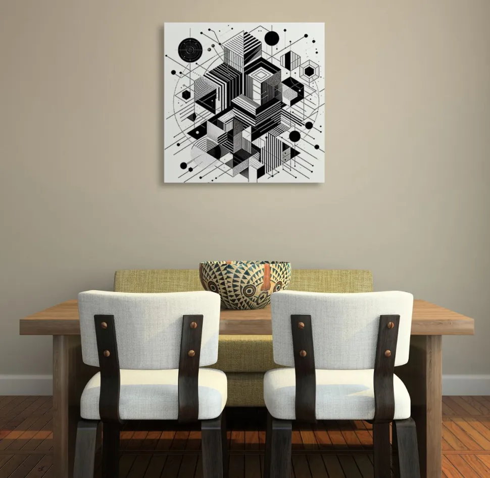 Quadro su pannello in Dibond Stilizzato bianco e nero