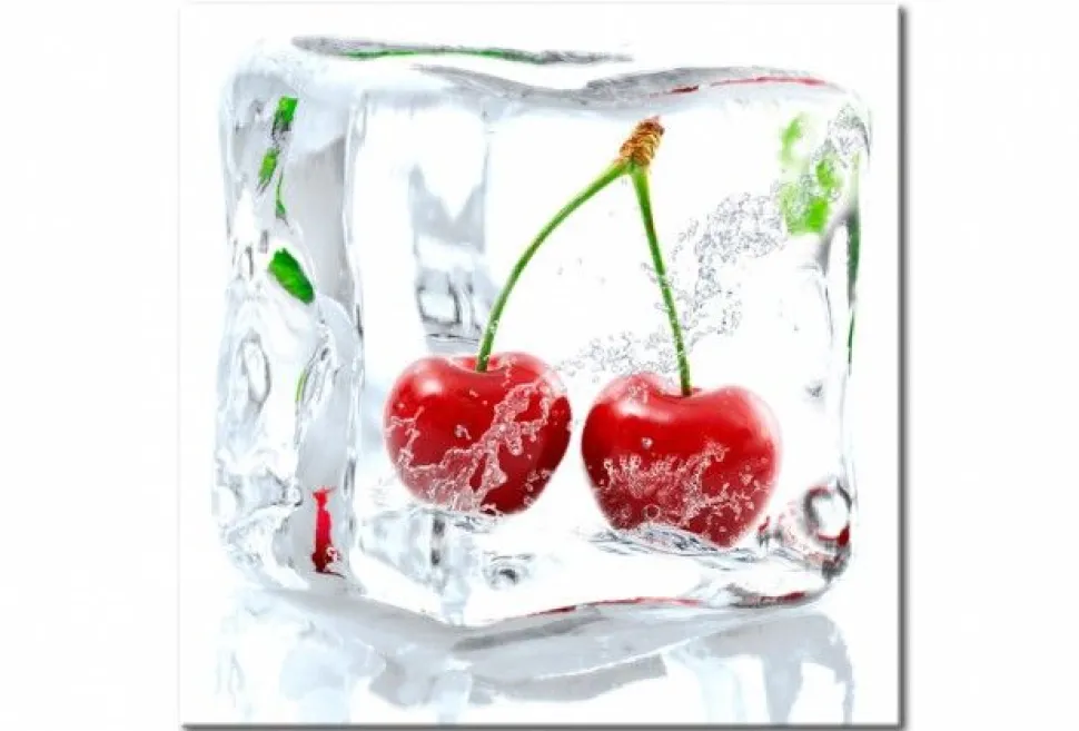 Quadro su vetro acrilico Frozen Cherry