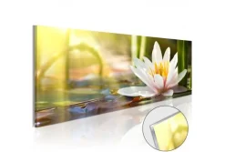Quadro su vetro acrilico Loto Giallo