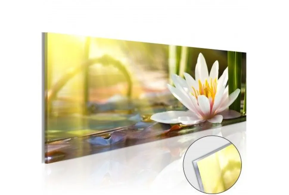 Quadro su vetro acrilico Loto Giallo
