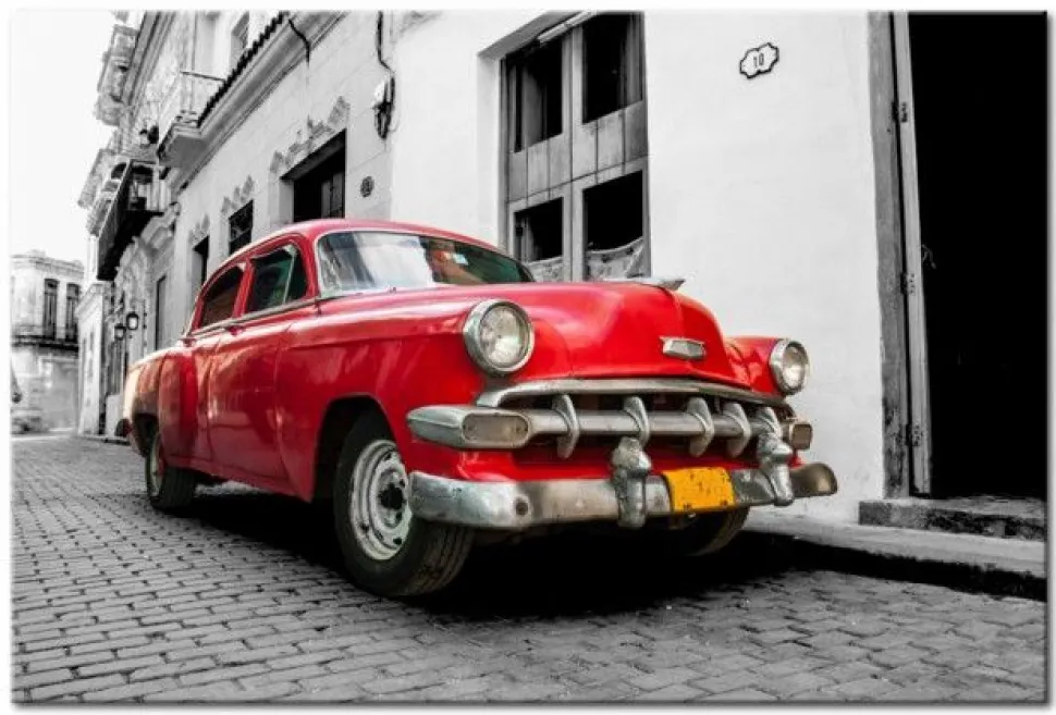 Quadro su vetro acrilico Red Car