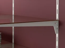 Reggimensola per mensole legno/vetro in Acciaio verniciato Bianco disponibile in varie misure