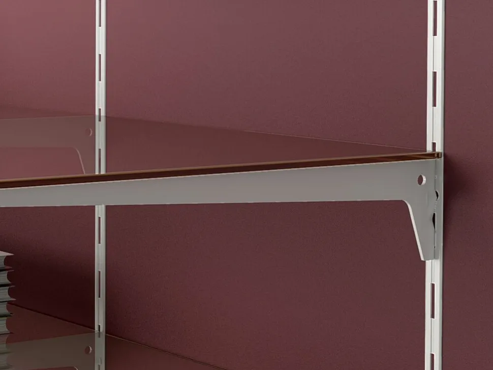 Reggimensola per mensole legno/vetro in Acciaio verniciato Bianco disponibile in varie misure