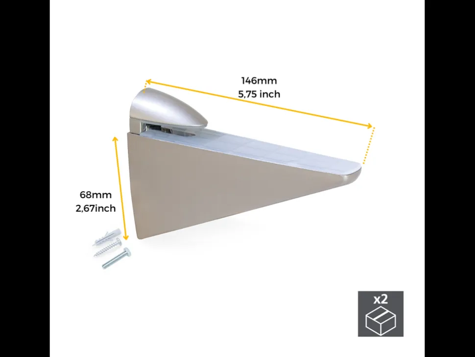 Reggimensole per ripiani in legno o vetro Halcon disponibile in 2 colori