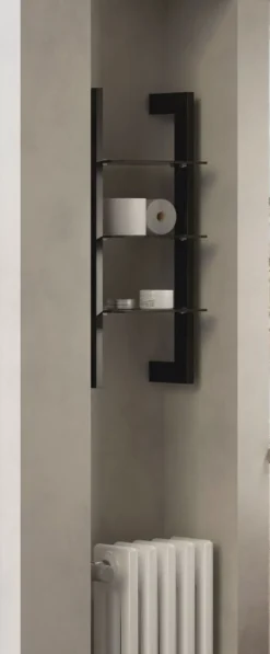 Scaffalatura bagno in alluminio disponibile in vari colori e 2 misure
