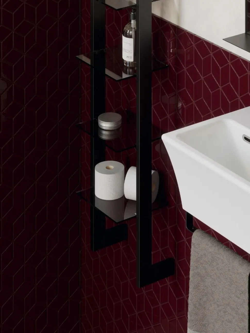 Scaffalatura bagno in alluminio disponibile in vari colori e 2 misure
