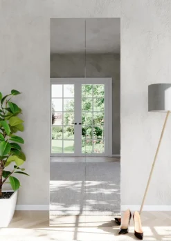 Scarpiera alta 2 ante a Specchio con 6 Ripiani H 186 cm finitura Bianco Lucido linea Multiuso