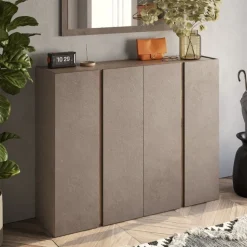Scarpiera 4 ante battenti linea Combo in Bronzo e Rovere Mercure