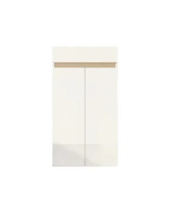 Scarpiera 2 ante e 1 cassetto Svuotatasche Linea Oasi in Bianco Lucido e Rovere