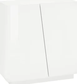 Scarpiera 2 ante linea Virgola finitura Bianco Lucido con serigrafia