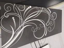 Scarpiera 2 ante linea Virgola finitura Ardesia con serigrafia