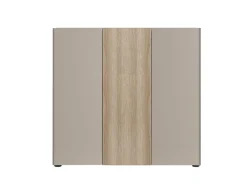 Scarpiera Bassa salvaspazio Lady 3 ante in Cashmere Lucido e Rovere chiaro