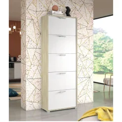 Scarpiera Care linea Ordinary 5 ante in finitura Olmo e Bianco frassino