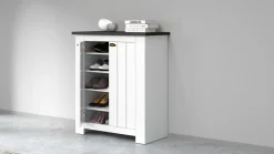 Scarpiera contemporanea 2 ante Silm Bianco Opaco e Ardesia