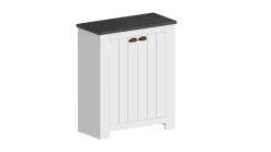 Scarpiera contemporanea 2 ante Silm Bianco Opaco e Ardesia