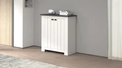 Scarpiera contemporanea 2 ante Silm Bianco Opaco e Ardesia