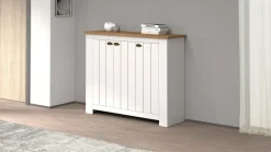 Scarpiera contemporanea 3 ante Silm Bianco Opaco e Rovere Wotan