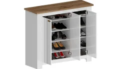 Scarpiera contemporanea 3 ante Silm Bianco Opaco e Rovere Wotan